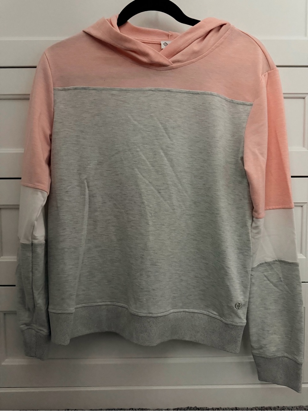 Point Zero Pink and Light Gray Colorblock Hoodie